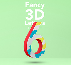 3D立体炫彩文字PSD模型：Fancy 3D Letter PSD Text Effect
